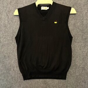 Masters Golf‎ Vest Mens L Black V Neck Slazenger Augusta National 90s Vintage
